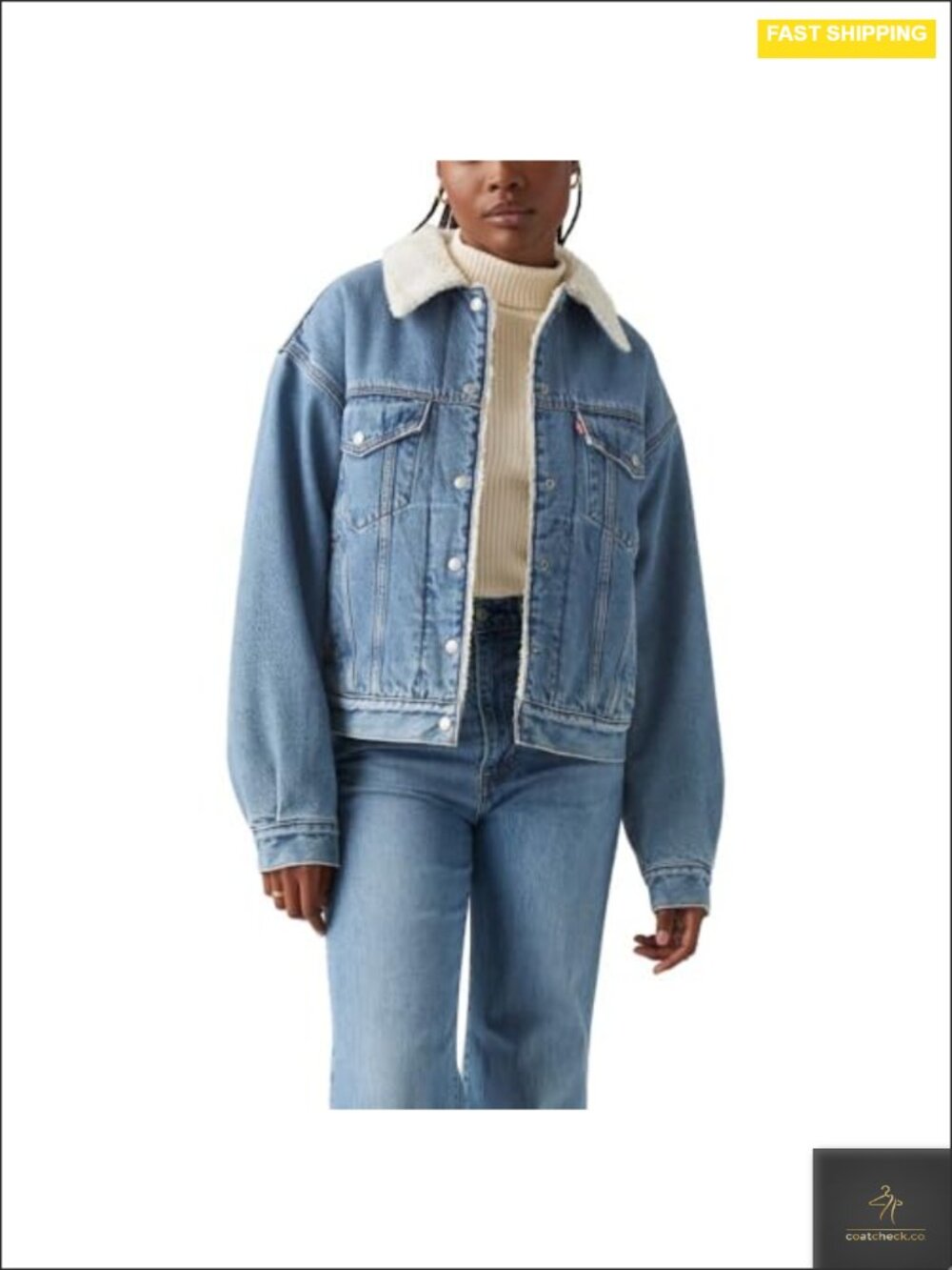 Vintage 90s Levi's Sherpa Trucker Jacket Women's Cotton